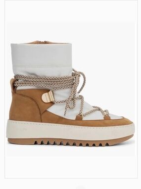 Aquatalia Amalia Weatherproof Boot Off White/ Honey SZ 7 NWOT